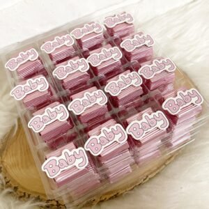 Pembe Çift Renk Baby Yazılı Dekorlu Çikolata