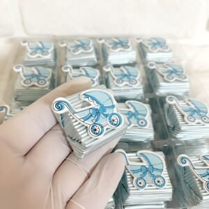 Mavi Bebek Arabalı Dekorlu Çikolata