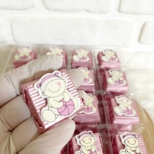 Pembe Toplu Bebek Dekorlu Çikolata