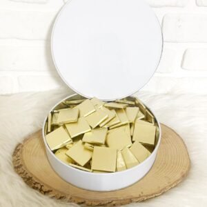 1 Adet Beyaz Metal Kutu + 50 Adet Gold Madlen