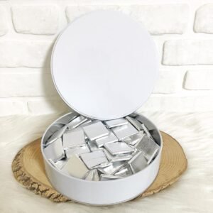 1 Adet Beyaz Metal Kutu + 1 KG Gümüş Madlen