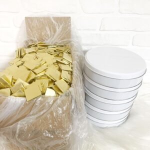 5 Adet Beyaz Metal Kutu + 5 KG Gold Madlen