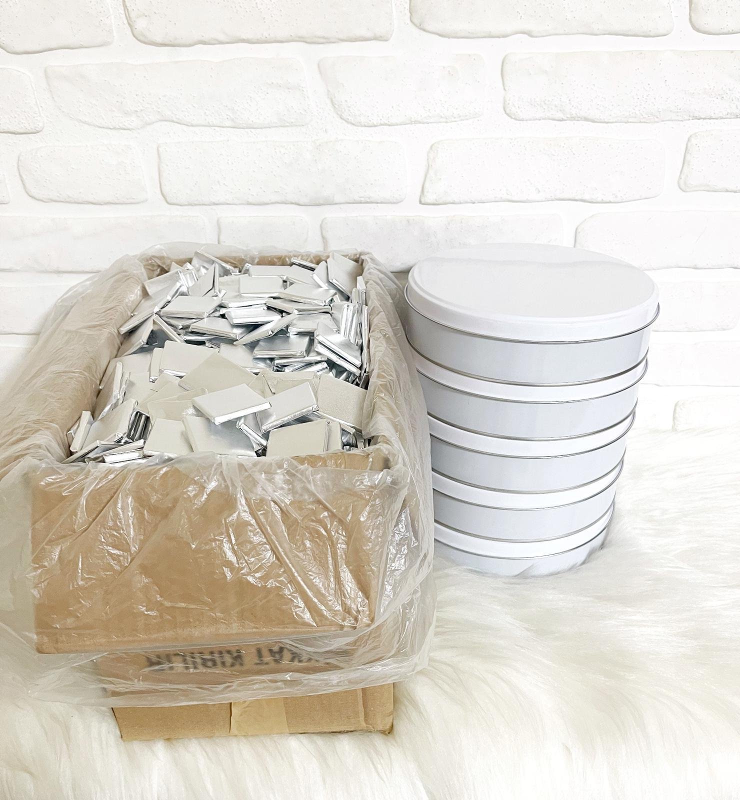 5 Adet Beyaz Metal Kutu + 5 KG Gümüş Madlen