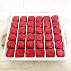 Oluklu Papatya Model Çikolata [ Kırmızı ]