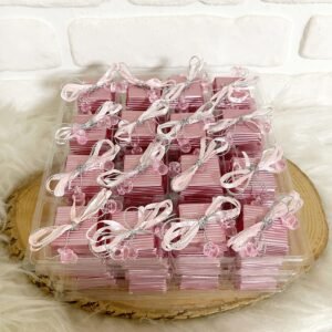 Pembe Kurdele Emzikli Dekorlu Çikolata