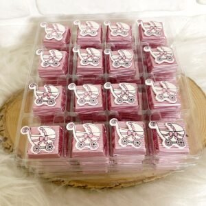 Pembe Bebek Arabası Dekorlu Çikolata