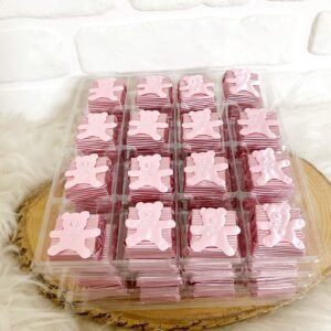 Pembe Kumaş Ayıcıklı Dekorlu Çikolata