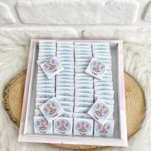 50 Adet Hoşgeldin Bebeğim Kız Bebek It’s a Girl Karton Kutulu Hediyelik Madlen Çikolata