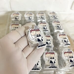 Gelin Damat Dekorlu Model 3 Gümüş Oluklu Kalın Madlen Çikolata