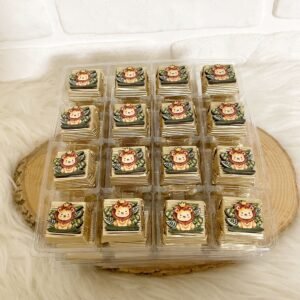 Aslancık Figürlü Ahşap Dekorlu Gold Erkek Bebek Oluklu Kalın Madlen Çikolata