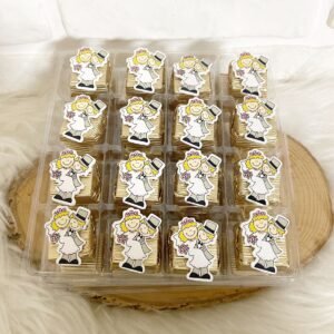 Gelin Damat Dekorlu Model 1 Gold Oluklu Kalın Madlen Çikolata