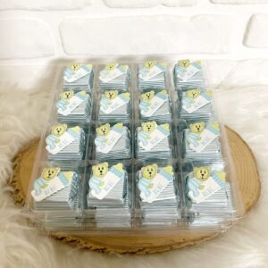 Mavi Biberonlu Ayıcık Dekorlu Çikolata