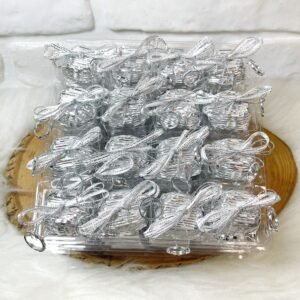 Gümüş Yüzük Dekorlu Kurdeleli Gümüş Papatya Oluklu Çikolata