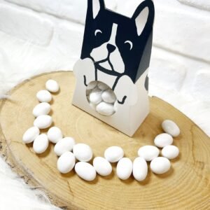 3 Boyutlu Özel Kutuda Köpekcik Temalı Drajeli Doğum-Doğumgünü Hediyeliği