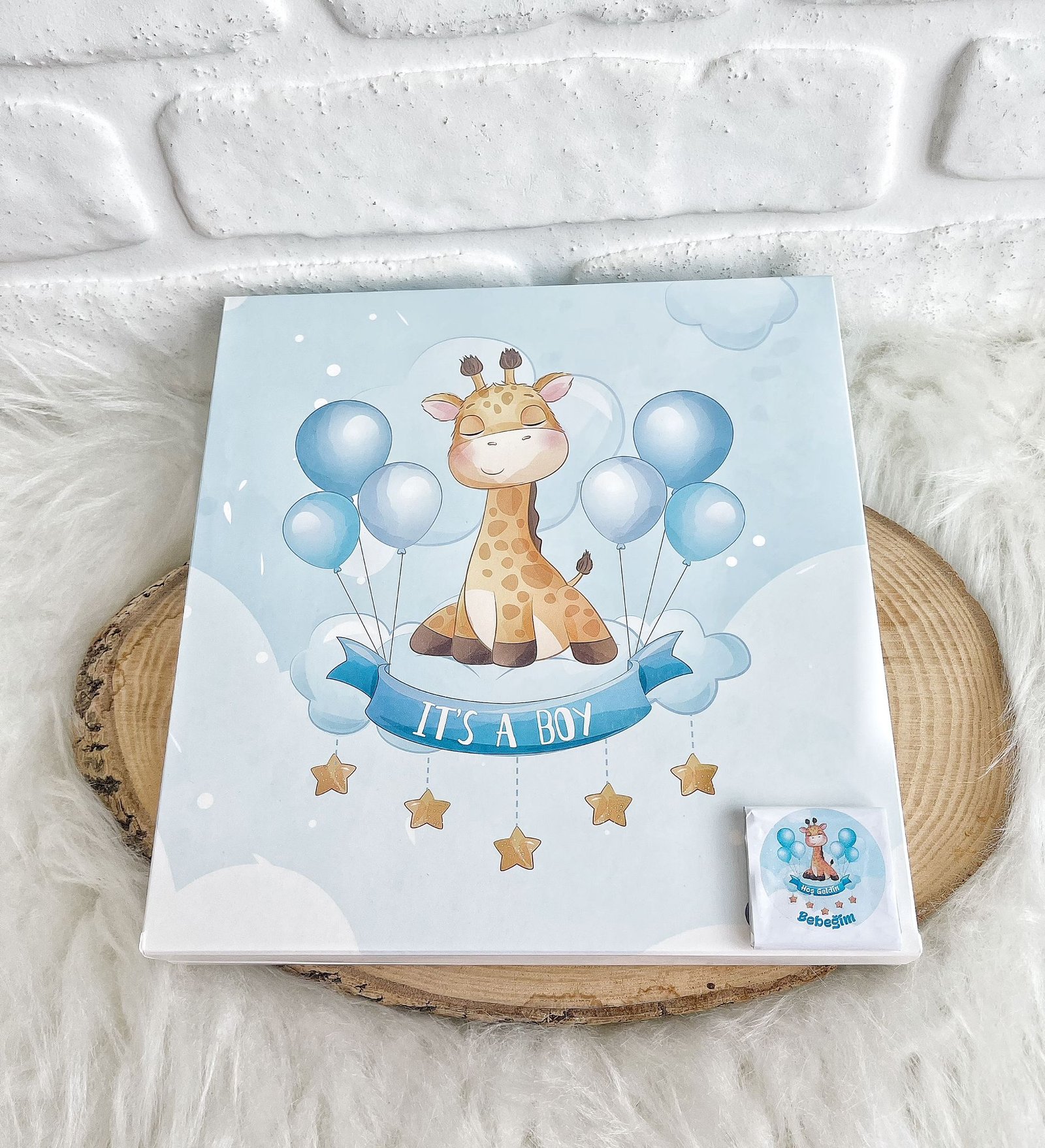 50 Adet Hoşgeldin Bebeğim Erkek Bebek It’s a Boy Karton Kutulu Hediyelik Madlen Çikolata - Görsel 5