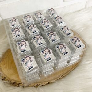 Gelin Damat Dekorlu Model 2 Gümüş Oluklu Kalın Madlen Çikolata