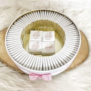 50 Adet Hoşgeldin Bebeğim Kız Bebek Pembe Gökkuşağı Temalı Kutulu Hediyelik Madlen Çikolata