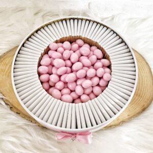 50 Adet+200 Gr Drajeli Hoşgeldin Bebeğim Kız Bebek Pembe Fil Temalı Kutulu Hediyelik  Madlen Çikolata