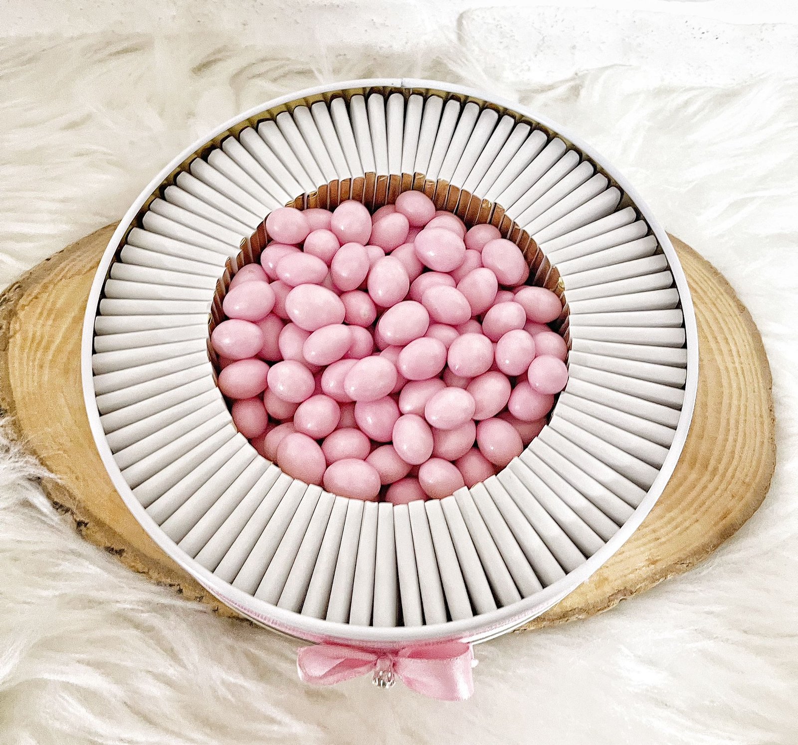 100 Adet+200 Gr Drajeli Hoşgeldin Bebeğim Kız Bebek Pembe Gökkuşağı Temalı Kutulu Hediyelik Madlen Çikolata - Görsel 6