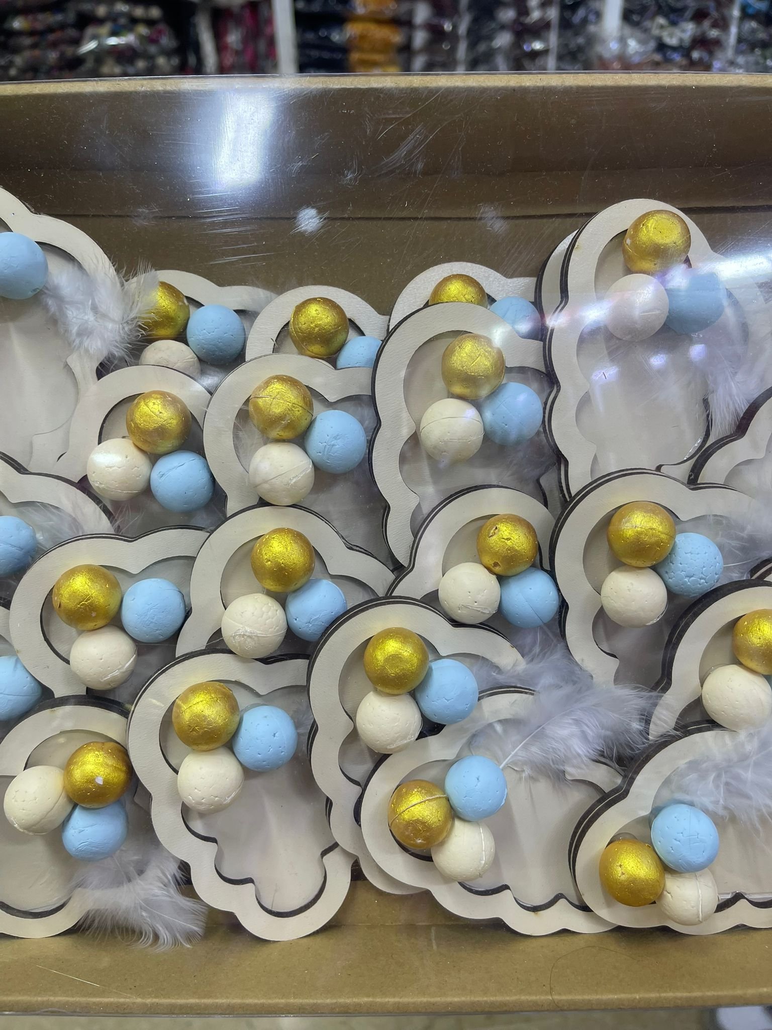 10 adet Krem Rengi Bubble Bulut Magnet Hediyelik