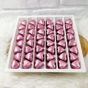 Pembe Folyolu Kalp Çikolata
